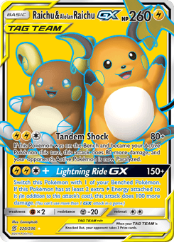 Raichu & Alolan Raichu-GX #220